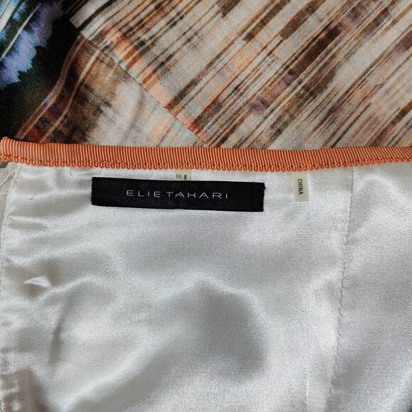 Elie Tahari Abstract Watercolor Stripe Straight Mini Skirt – Medium 8 EUC - Picture 5 of 6